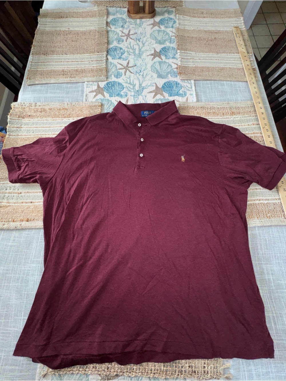 Polo Ralph Lauren Men's Featherweight Polo, Short-Sleeve, Burgundy, 2XB